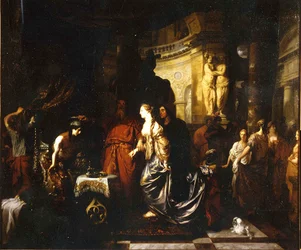 El rey Seleuco I entrega el reino a su hijo Antíoco y a su segunda esposa Estratonice I